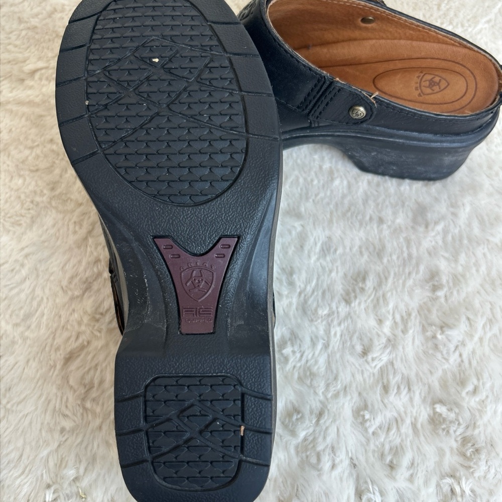 Ariat Santa Cruz Black Leather Slip-On Sling-Back Mules Women’s Size 7.5B 93801 - Picture 10 of 10